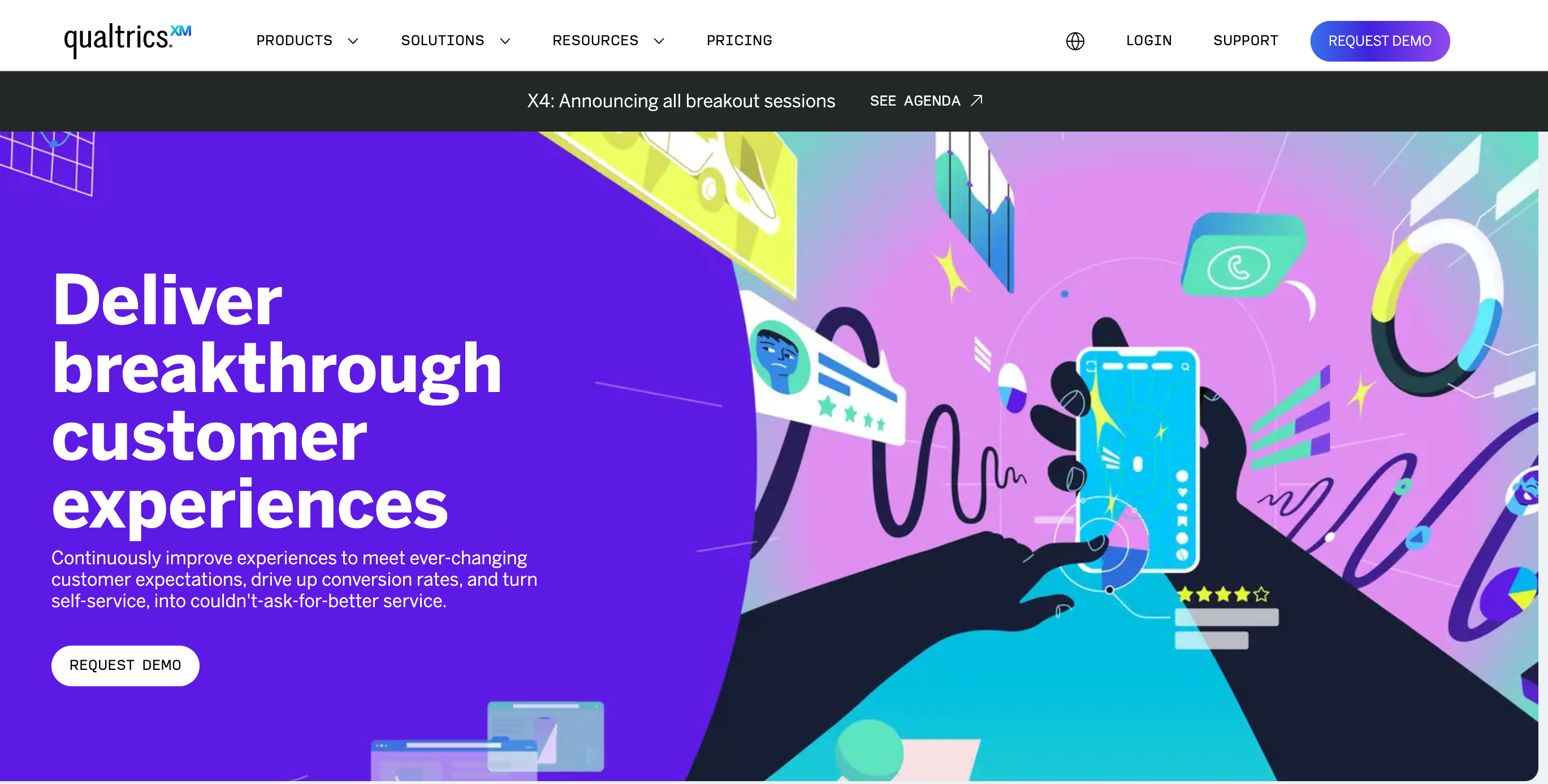 homepage of the cx software - qualtrics